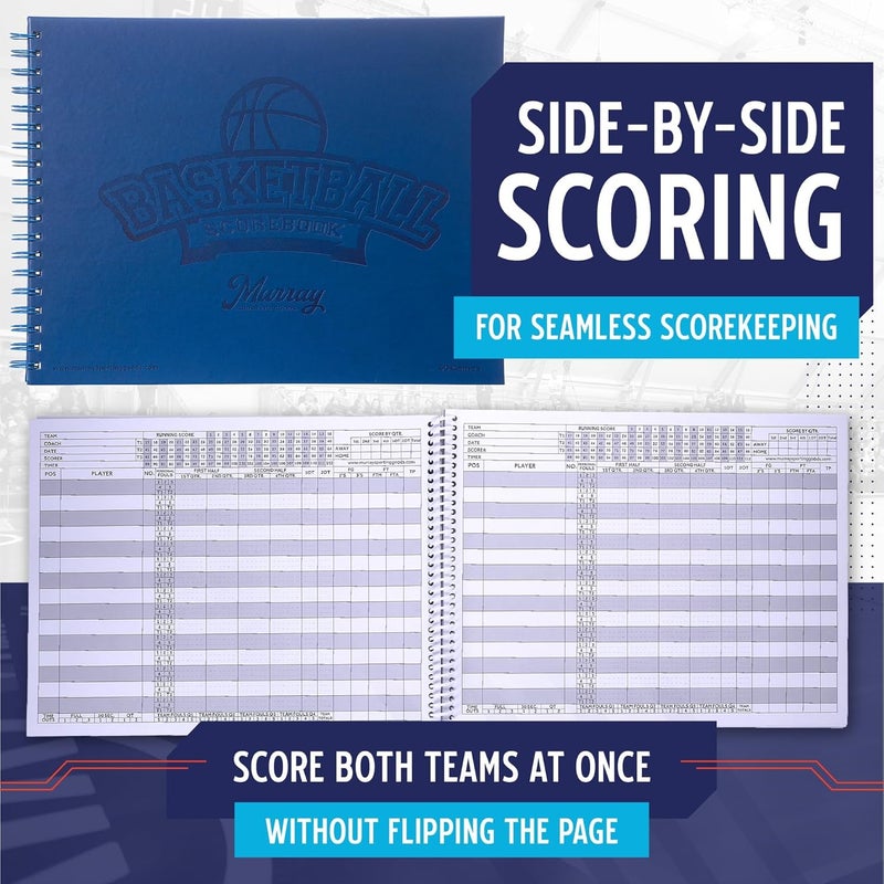 Murray Sporting Goods Premium Basketball Scorebook - 60 Games Score Book Side by Side Stat Keeping Book - Image 3